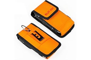 RLJT JIN Durable Scanner Holster Case for Zebra TC70x/TC70/TC72/TC75/TC77/TC73/TC78/M60/MC67/TC51/TC52/TC56/TC57, Rugged Carrying Pouch with Metal Belt Clip, Pen Holder & Belt Loop Accessories Orange