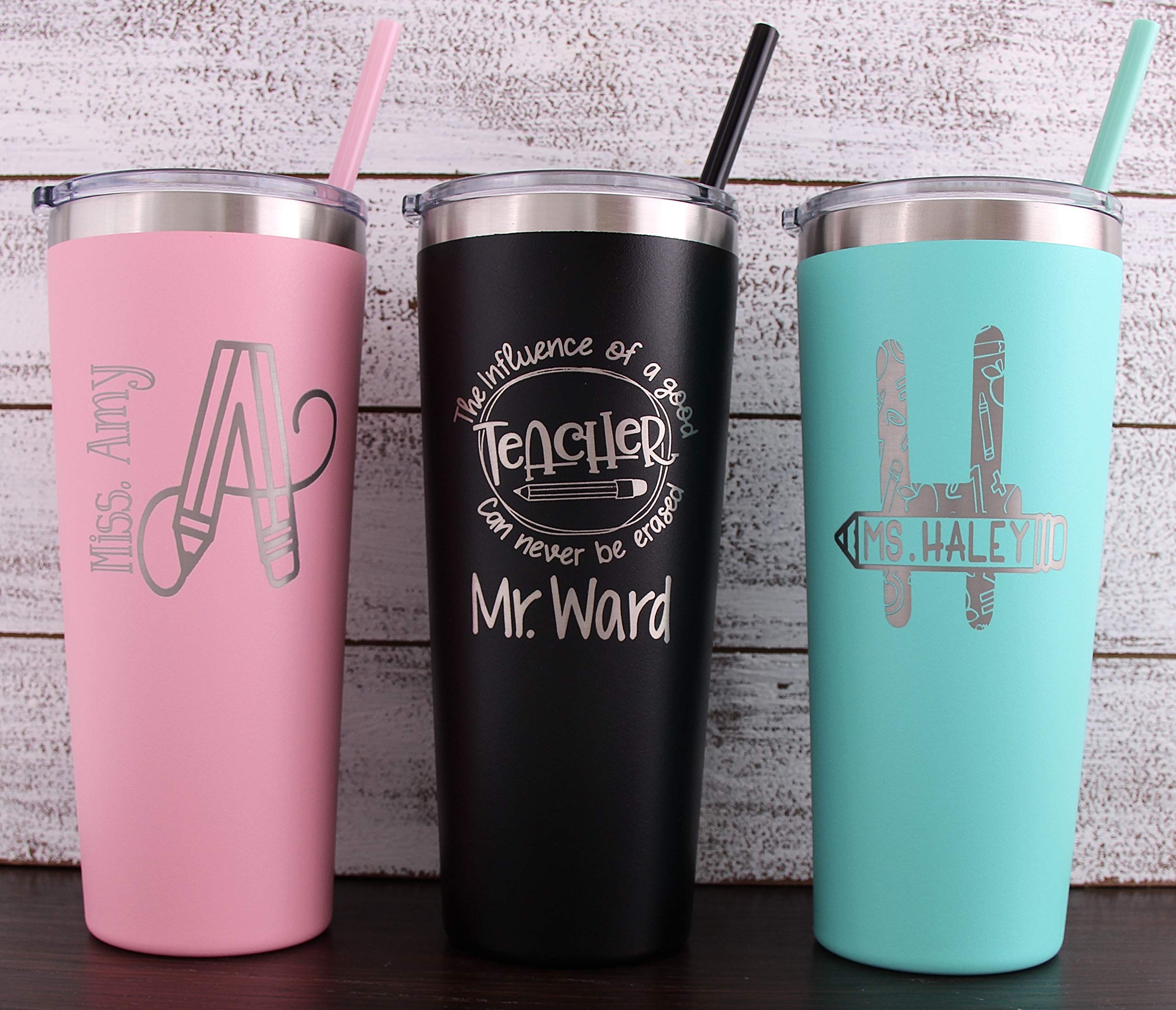 Laser Engraved Personalized Teacher Tumbler 22 oz Tumbler-Custom Tumbler with Straw-Back to School-Teacher Gift-Principal-Graduation