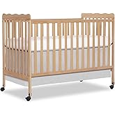 Dream On Me Carson Classic 3-in-1 Convertible Full-Size Baby Crib in Barnwood Natural, GreenGuard Gold & BSA, 4 Mattress Heights, Converts to Day & Toddler Bed, Locking Wheels, Classic Nursery Design