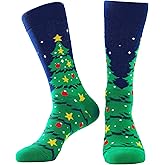 BISOUSOX Mens Christmas Socks Crazy Funny Dress Colorful Novelty Warm Winter Socks Christmas Gifts for Men Women