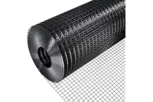 LAN JIA Black Hardware Cloth 48 inch×100 ft, 17 Gauge 1" x 1" Mesh Black PVC Coated, Welded Wire Fencing for Poultry Netting & Chicken Coop