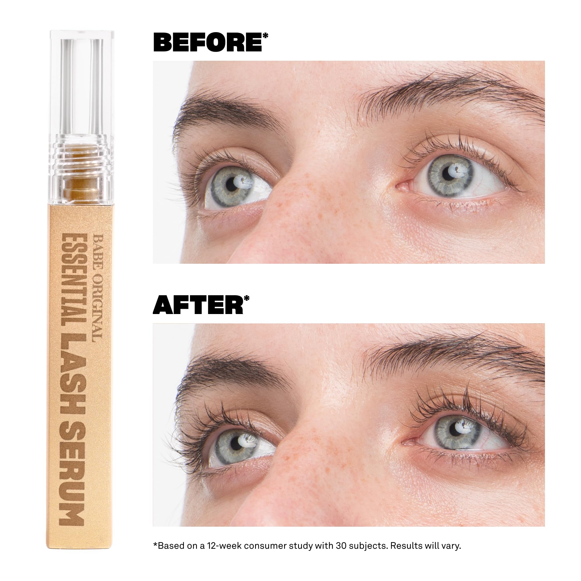 BABE ORIGINAL Lash Serum - Fuller & Longer Looking Eyelashes, Advanced Lash Enhancing Treatment for Natural Lashes, Extensions & Eyebrows, Vegan & Cruelty-Free