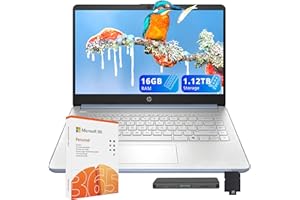 HP Stream 14" HD Business Laptop, Intel Processor N150, 16GB RAM, 1.12TB Storage (128GB UFS+1TB Docking Station Set), Intel G