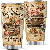 CUBICER Author Coffee Tumbler Writer Travel Mug With Lid Birthday Gifts For Women Men Teens Insulated Cup Double Walled Vacuum Stainless Steel Tumblers Hot And Cold Inspirational Quotes