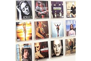 Optish 12 Pack Vinyl Record Holder, 12" Vinyl Wall Mount Shelf, Record Holder for Display and Storage, Floating Shelves for Wall, Living Room,Bedroom