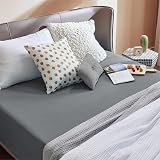 Bedsure Super King Fitted Sheet 40 cm Deep Pocket Dark Grey 180x200cm view 8