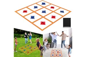 WHUMSDOG Outdoor Giant Tic Tac Toe Games for Kids Adults, 4 Ft X 4 Ft Portable Tic Tac Toe Bean Bag Toss Game, Lawn Yard Game for Camping Family Reunion Carnival Field Day