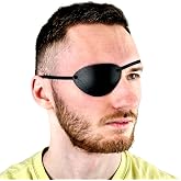 Black Leather Eye Patch, Concave 3D Design for Adults, Adjustable Strap | Classic Slim Profile, No Eyelash Contact, Natural Blinking, Left Or Right Eye, Suitable for Men And Women for Daily Wear