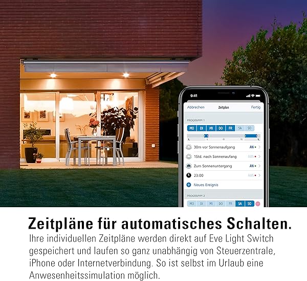 Eve Light Switch Smarter Lichtschalter Apple HomeKit Einfach  Wechsel  Kreuzschaltung kompatibel mit Mehrfachschaltern Zeitplne anpassbares Design keine Bridge ntig BluetoothThread