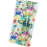 Kaabao Womens Wallet Leather RFID Blocking Trifold Ladies Purse long Clutch Credit Card Holder Phone Checkbook Organizer (Colorful Butterflies)