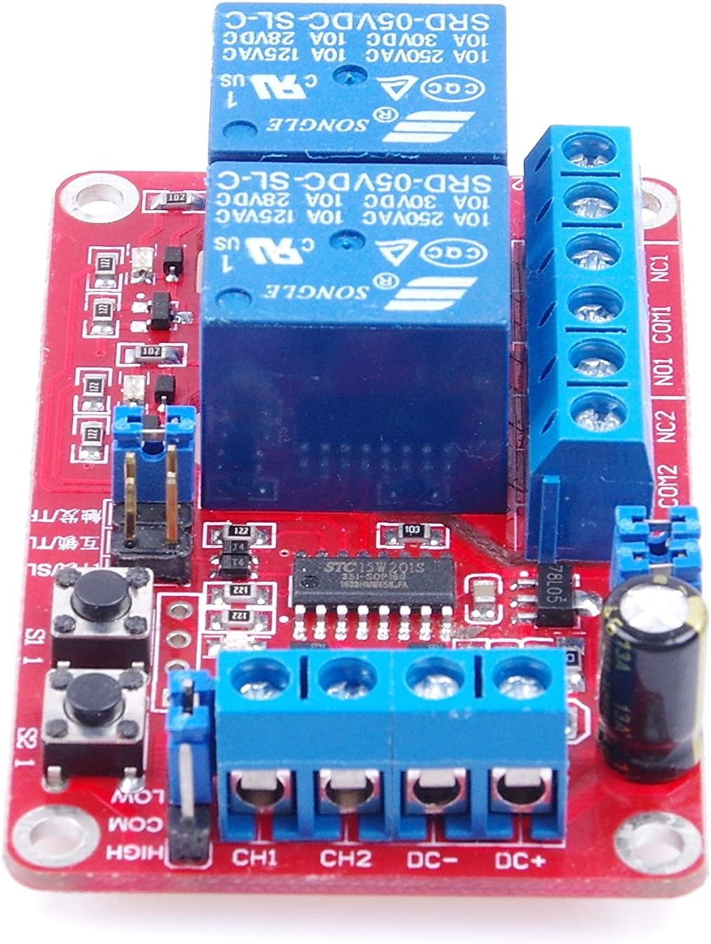 LM YN 2-Channel Relay Control Module Interlock Self-Lock Trigger 3 in 1 Relay Module High Low Level Trigger with Indicators for Household Appliances Control PLC Industrial Control Arduino (5V): Home & Kitchen