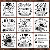 School Stencil Set &ndash; Back to School, Learn, Knowledge, Books, Graduation, Be Kind, Classroom Wall Art &ndash; DIY Painting, Craft Stencils