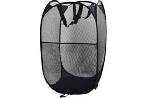 Vesaneae Foldable Mesh Washing Basket, Pop up Laundry Hamper Basket, Clothes Storage Bin with Handles for Dirty Clothes Laund