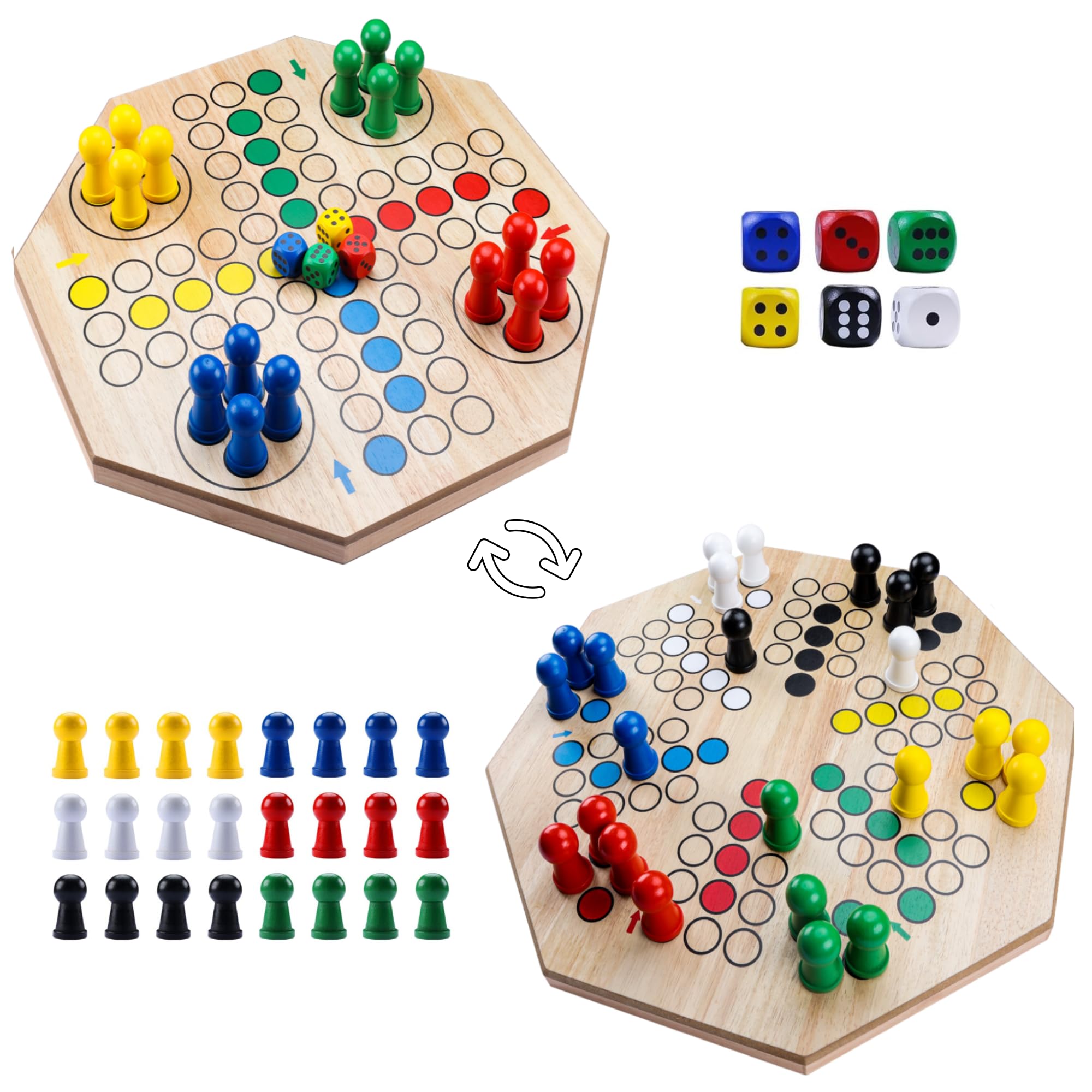 Photo 1 of Gothink Ludo Board Game Set - 11 inch, Classic Tranditional Strategy Game Multi-Color Wooden Board Game 1-4 Players Family Dice Game for Kids and Adults, Perfect for Travel and Family Fun