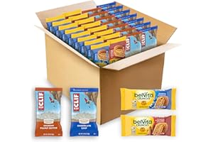 CLIF BAR Energy Bars and belVita Breakfast Biscuits Variety Pack, 4 Flavors, 30 Count