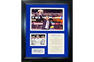HOFSM.COM HALL OF FAME SPORTS MEMORABILIA Framed Mike Krzyzewski Coach K Hall of Fame Duke Blue Devils Facsimile Laser Engraved Signature Auto NCAA Basketball 11"x14" Photo Sig Collage