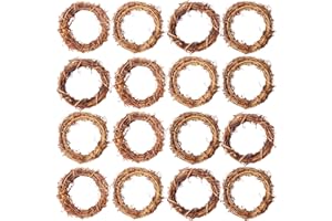Ruisita 16 Pieces 3 Inch Grapevine Wreaths Vine Branch Wreath Christmas Rattan Wreath Garland Decoration for Christmas Holiday Craft or Wedding Supplies