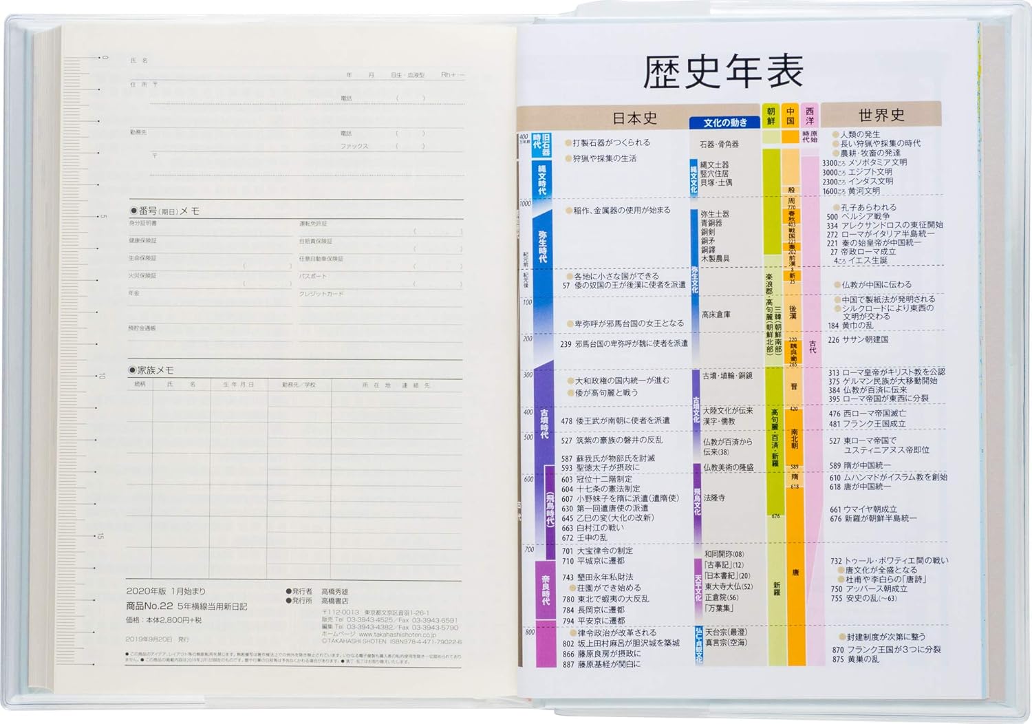 Amazon 高橋 手帳 年 A5 5年横線当用新日記 No 22 年 1月始まり 文房具 オフィス用品 文房具 オフィス用品