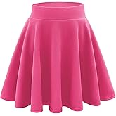Stelle Girls Skirt Casual Flare Plain Pleated Stretch Waist Skater Skirts Uniform Skorts with Built in Shorts 4-15 Years