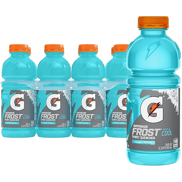 GATORADE THRIST QUENCHER, FROST GLACIER FREEZE SPORTS DRINKS, 20 FL OZ BOTTLES, 8 PACK