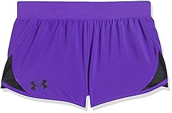 Under Armour Girls' Fly by Shorts, Purple Zest