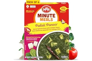 MTR - Minute Meals: Palak Paneer - Spiced Spinach Gravy with Cottage Cheese - Tasty Indian Meal with No Added Preservatives - A Quick Meal Suitable for Vegetarians, Ready in Minutes! (Pack of 6)