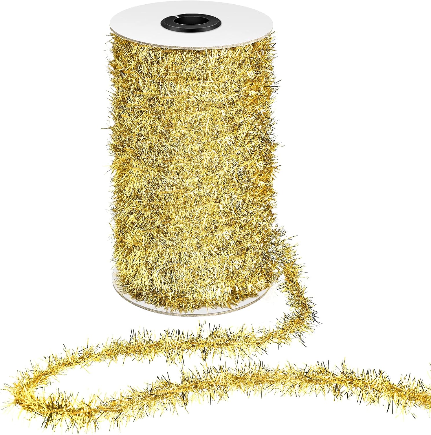 Wreaths, Garlands & Swags - Canlierr 50 Yards Christmas Tinsel Garland Thin Glitter Tinsel Metallic Holiday Tinsel Garland Twist Tinsel Garland Decoration for Christmas Tree Birthday Party Wedding Decorations Supplies (Gold)