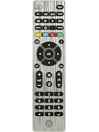 GE 4-Device Universal Remote Control, Designer Series, Brushed Nickel/Silver, 33709