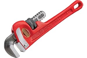 RIDGID 31000 Model 6 Heavy-Duty Plumbing Straight 6" Pipe Wrench, Red, Made in the USA