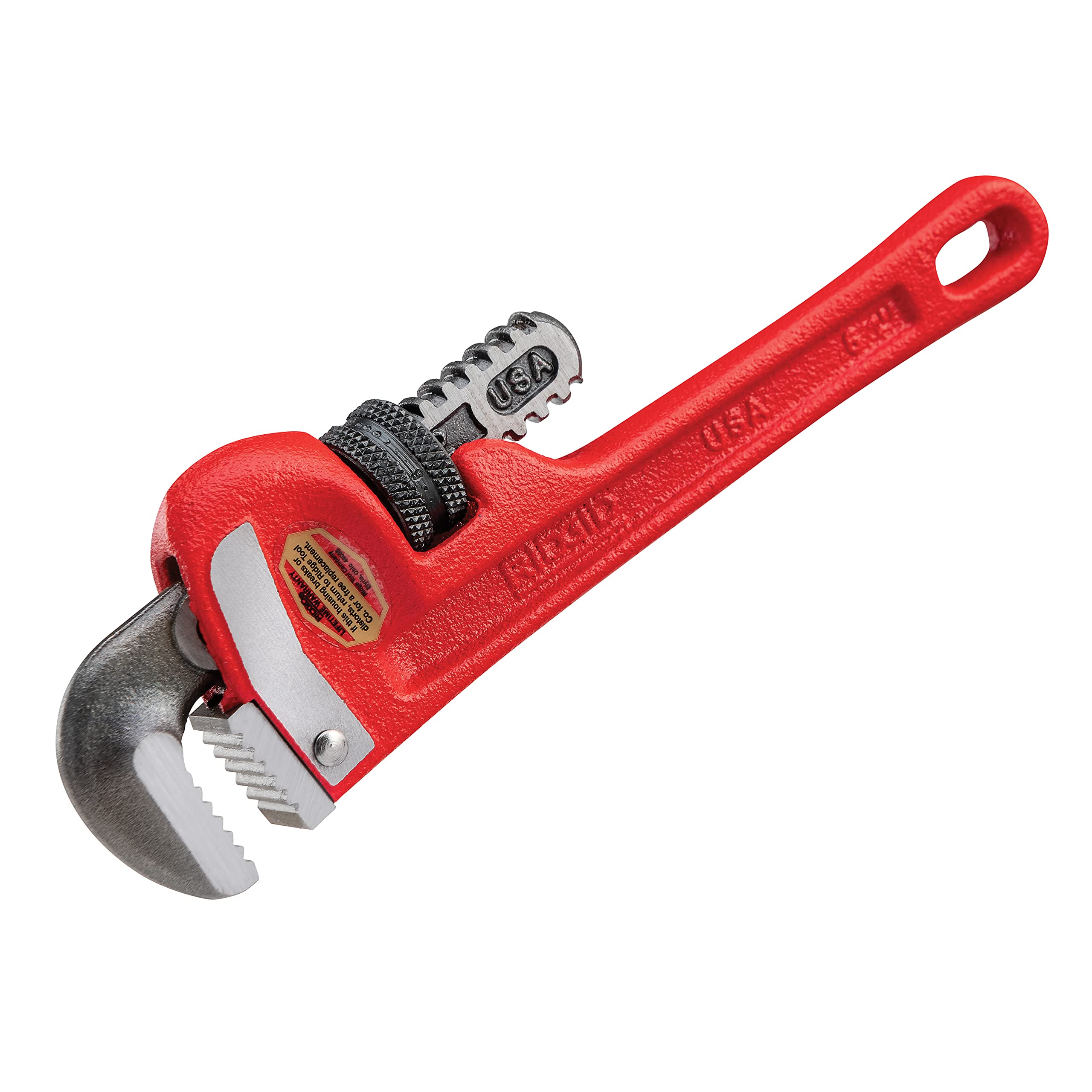 RIDGID 31000 6-inch Heavy-Duty Straight Pipe Wrench, 6-inch Plumbing Wrench,Red