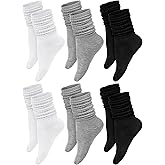 Bencailor 6 Pairs Women Slouch Fuzzy Socks Warm Cotton Scrunch Boot Winter Fluffy Slipper Socks