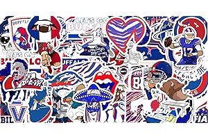 MOXIE SEE MOXIE DO 50 PCS Buffalo Stickers Decal for Bills Stickers Pack Football Colorful Aesthetic Decal Vinyl Sticker Waterproof for Water Bottle Computer Laptop Luggage Phone Car Skateboard Bumper