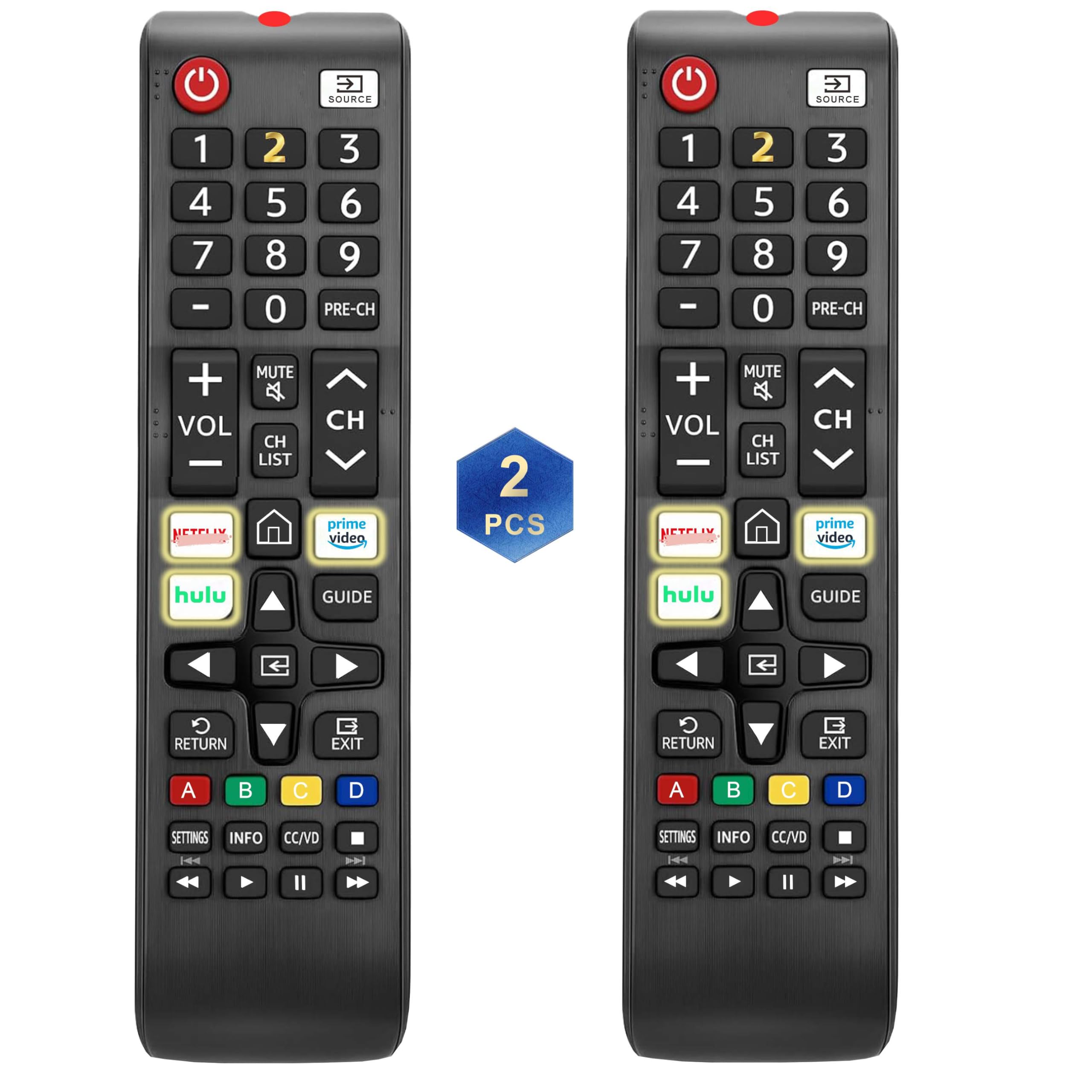 Photo 1 of ?Pack of 2? Compatible with All Samsung Remote Replacement 2025-2001, Compatible for All Samsung Smart TV, Hotel Specific Model, Control para tv Smart remoto