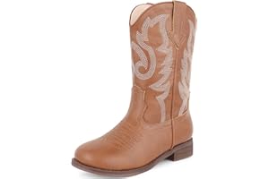 Chumchoi Cowboy Boots for Boys Girls Unisex-Child Western Boots Mid Calf Riding Shoes (Toddler/Little Kid/Big Kid)