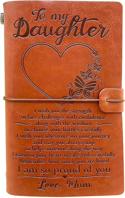 OMNIQI Leather Journal for Daughter Personalised Gift 18th Birthday