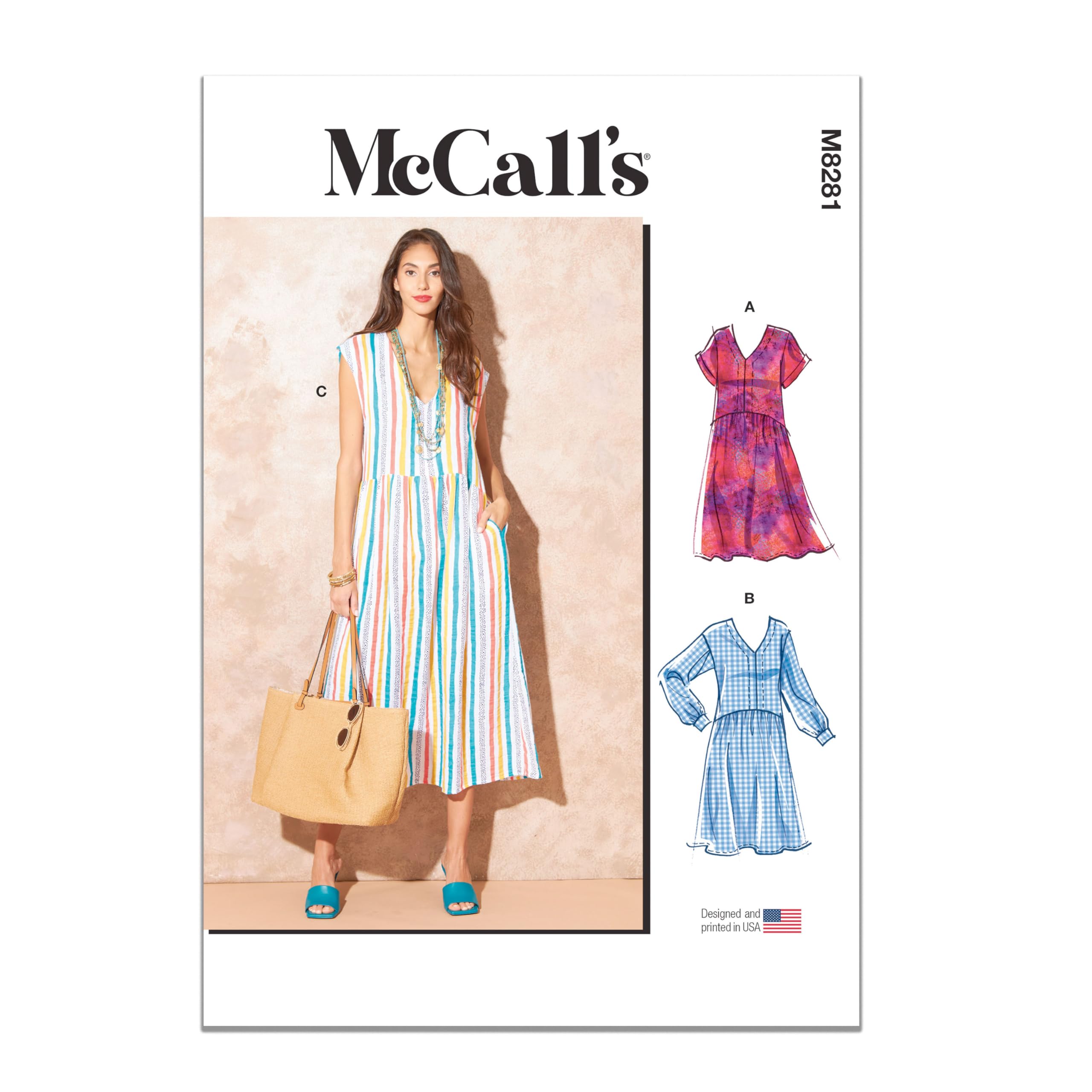 McCall's M8281A Misses Dress A (XS-S-M-L-XL-XXL)