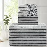 Mistyrose Bath Towels,8 Pack Large Bath Towels Set Super Absorbent Microfiber Bath Sheets-2 Oversized Bath Sheets 2 Hand Towels 4 Washcloths for Family Hotel Spa Gym(Dark Grey)
