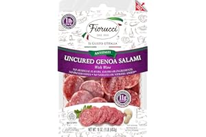 Fiorucci Charcuterie Genoa Salami, Family Size, Nitrite & Antibiotic Free, Uncured, 1 Pound, Pack of 1