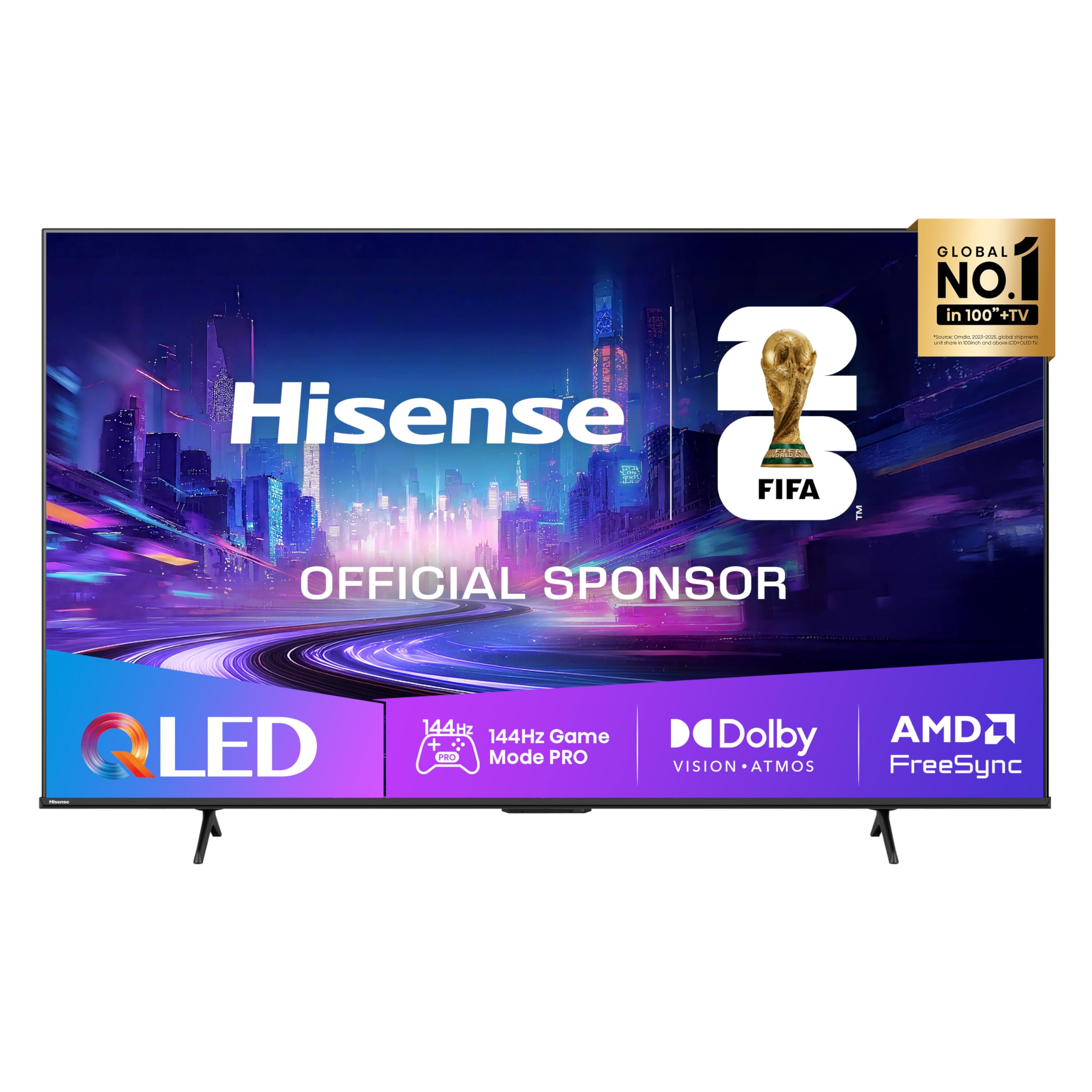 Hisense TV 85" QLED 4K 144Hz 2025 85E7Q PRO, Smart TV VIDAA U8, Dolby Vision IQ, HDR 10+ Adaptive, 144hz Game Mode PRO, Dolby Atmos, Alexa Built-in, VIDAA Voice, Tuner DVB-T2/S2 HEVC 10, lativù 4K