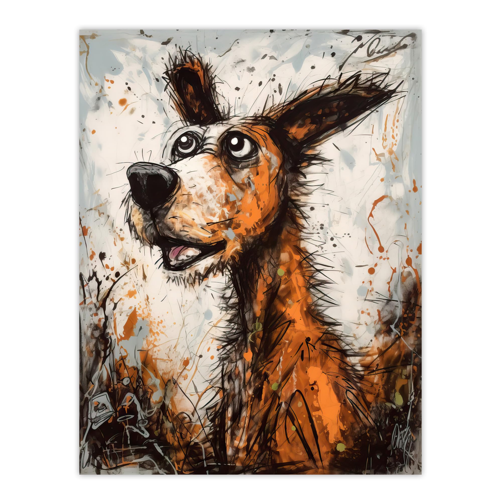 Artery8 The Master Calls Artwork Fun Dog Painting By Tom Jones Extra Large XL Wall Art Poster Print