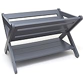 Lipper International Kids' Book Caddy with Shelf, Gray 25" x 16 3/4" x 16 3/4"