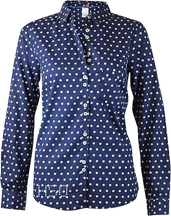 navy polka dot blouse uk