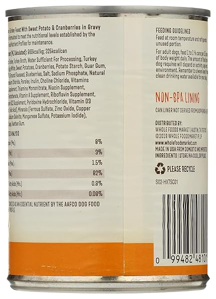 WHOLE PAWS, GRAIN-FREE WET DOG FOOD, TURKEY FEAST WITH SWEET POTATO & CRANBERRIES IN GRAVY, 13.2 OUNCE