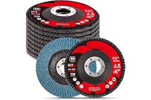 LUCKUT Flap Disc Grinding Wheels 4-1/2 Inch Flap Sanding Wheel 60 Grit Abrasive Wheels & Discs 4.5'' x 1/4'' x 7/8'' Aluminum Oxide Grinder Wheel for Angle Grinder-10 Pack (60#)