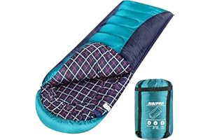 RISEPRO Flannel Sleeping Bag Lightweight, Portable, Waterproof 3-4 Seasons Warm Cold Weather Sleeping Bag for Adults & Kids -