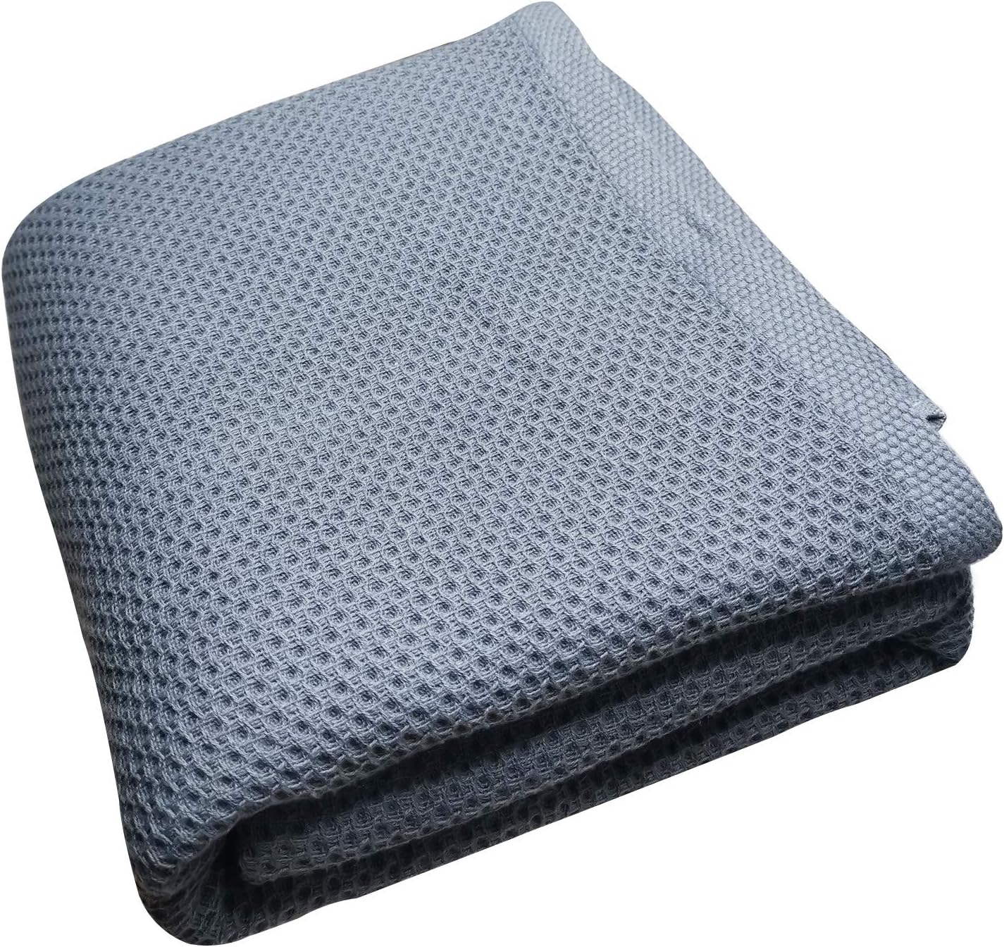Kingfung Waffle Hand Towel, 30"x13", Extra Large, Ultra Absorbent, Fast Drying, Soft 100% Cotton, Lightweight,Knit Face Towel(Gray)