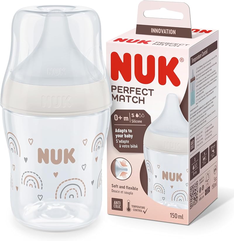 NUK Perfect Match Baby Bottle 0+ Months Anti Colic Temp Indicator 150 ml
