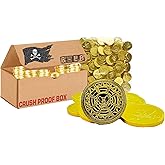 Pirate Chocolate Doubloons – 3 lb Bulk Box, 240 Belgian Milk Chocolate Coins, Foil Wrapped Candy – Kosher OUD, Crush-Proof Packaging – Foiled Again!