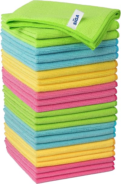 MR.SIGA Microfiber Cleaning Cloths 24 Pack 12.6 x 12.6 inches 32x32cm