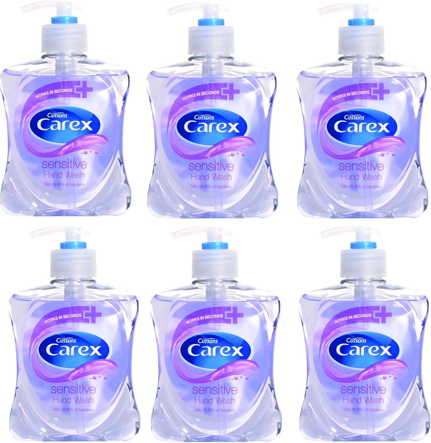 6 x Cussons Carex Sensitive Hand Wash 250ml